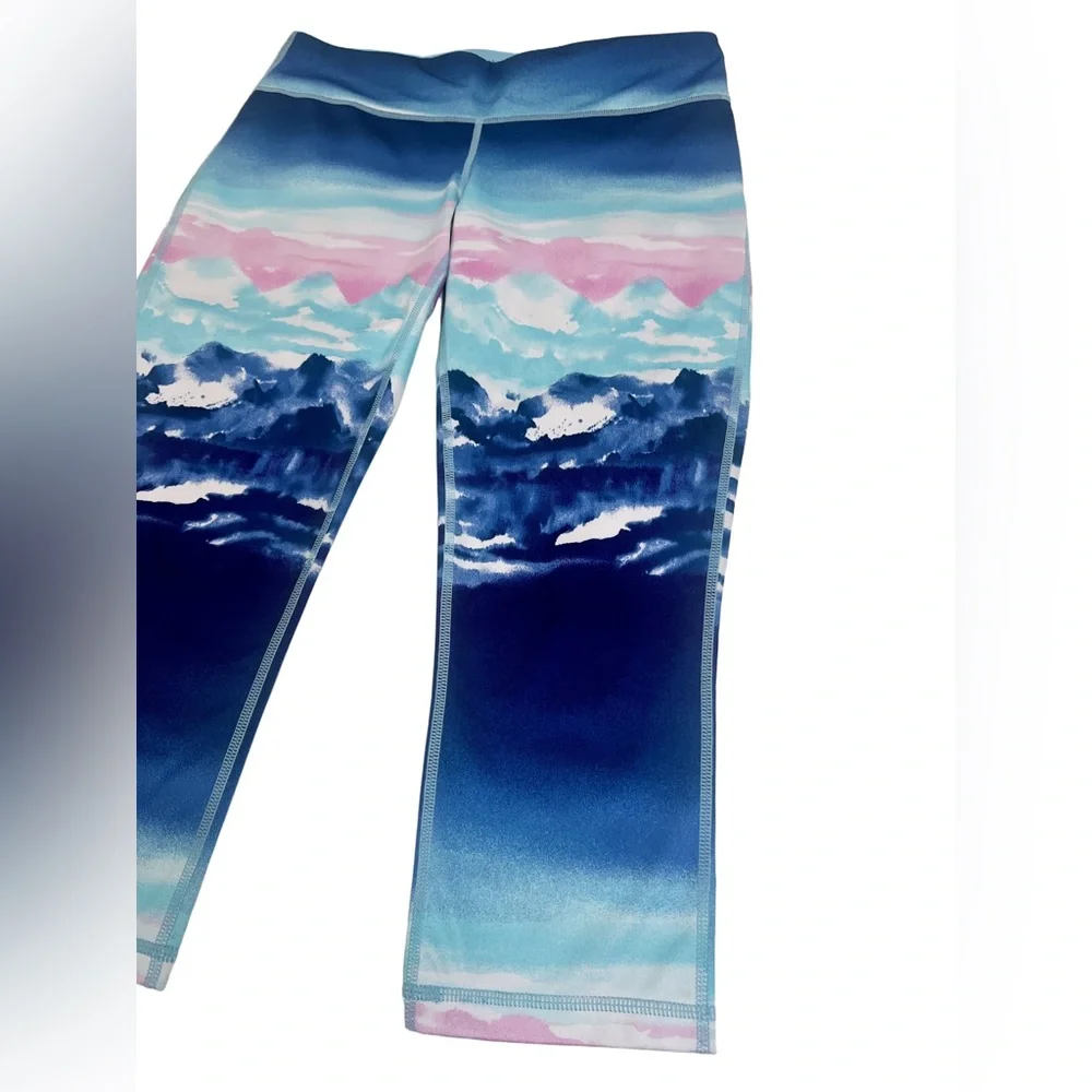 Ideology • Women’s Activewear Blue and Pink Mountain Patterned Leggings M GUC - Picture 5 of 8